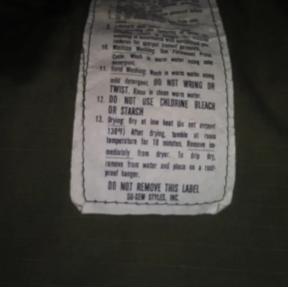 Mens military coat green camo made in the usa by sow-sew inc